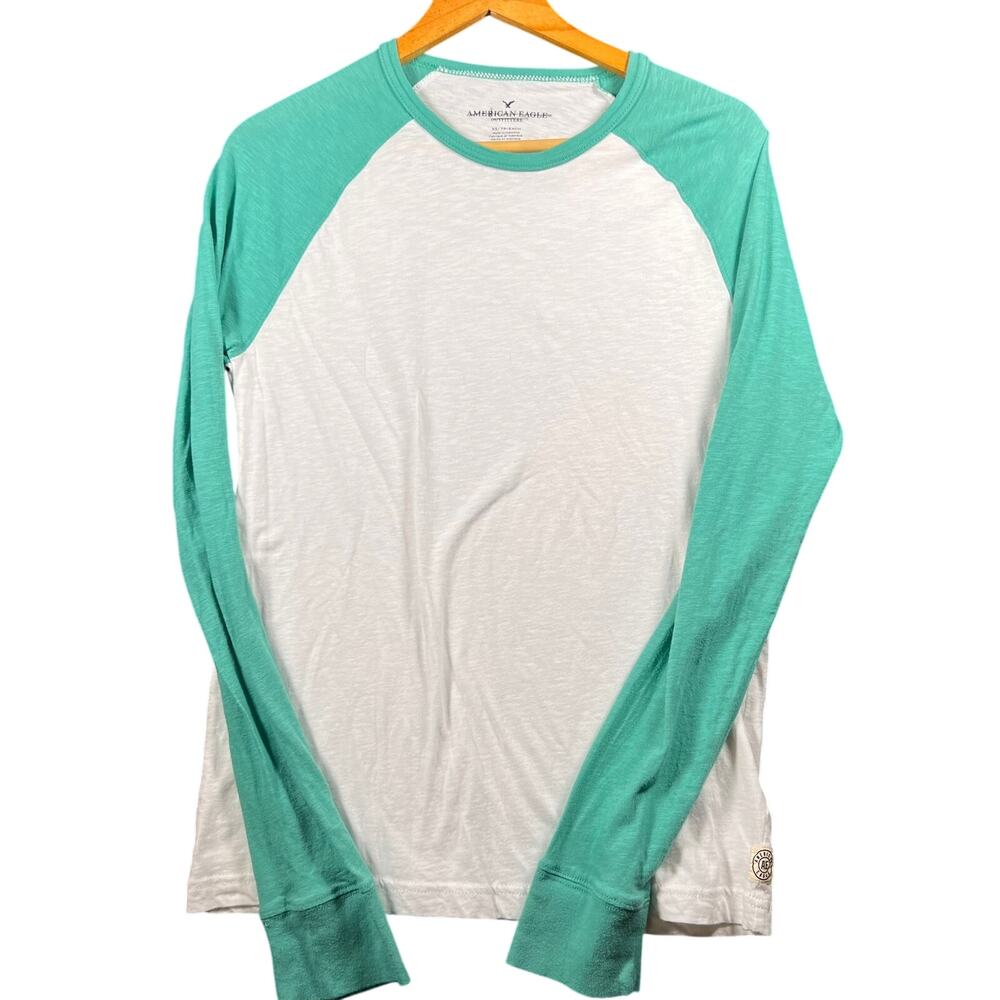 American Eagle Outfitters Shirt Mens XS Teal Long Sleeve Tee